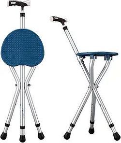 Hold 440 lbs Folding Canes with Seat Walking Stick Height Adjustment Cane Seat