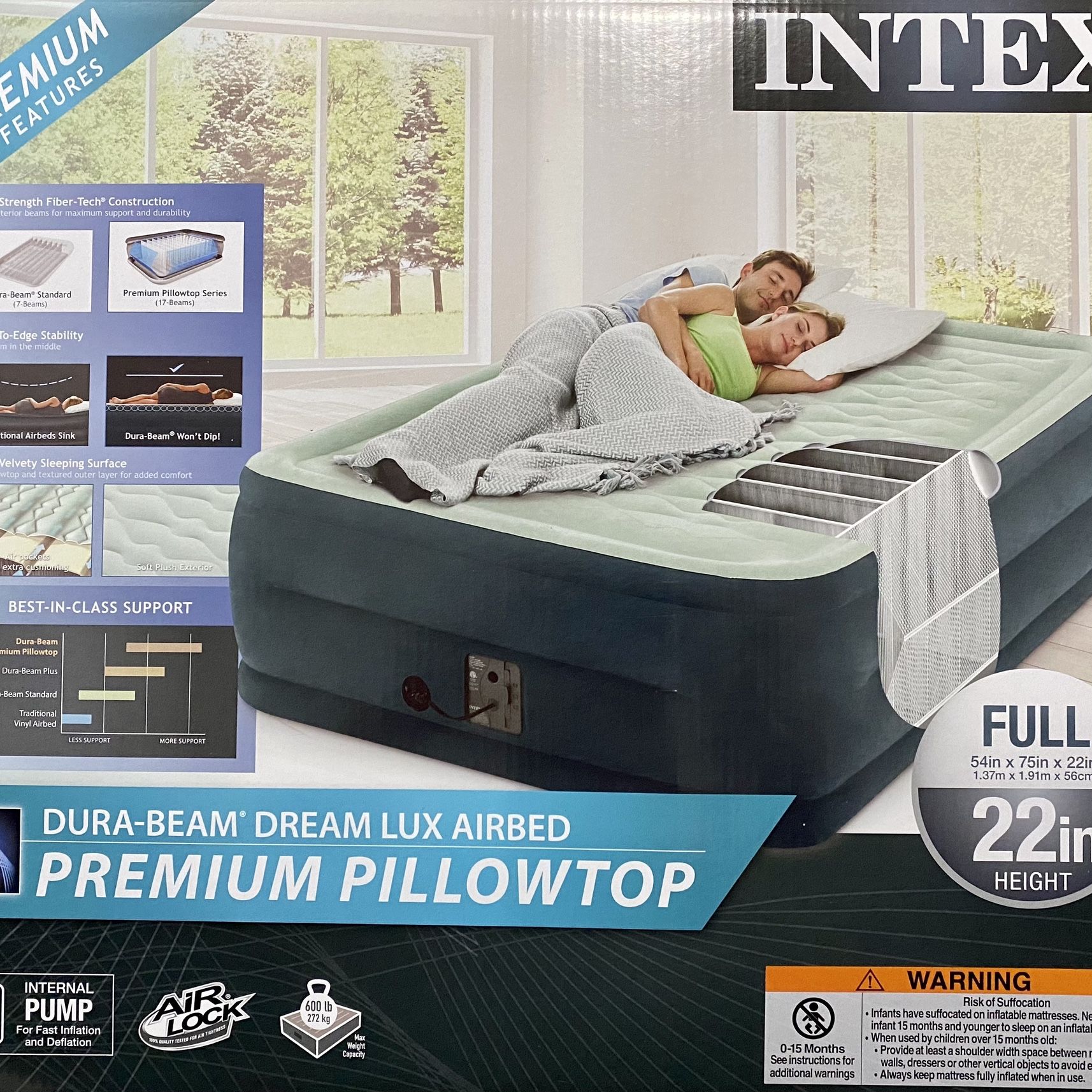 Intex 22 Air Mattress Intex Full 22 DuraBeam Dream Lux Airbed