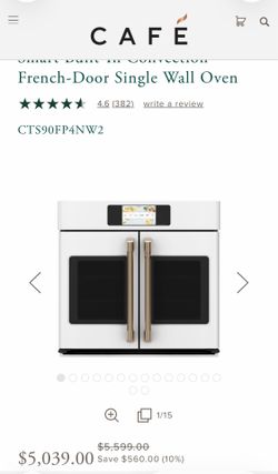 Café Professional Series 30” Smart Built-In French-Door Wall Oven — Matte White Model: CTS90FP4NW2 Condition: New Warranty: Included Price Today: $3,9