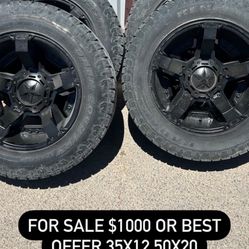 Rockstar 1 20x10 Black Wheels And Tires 6x5.5 