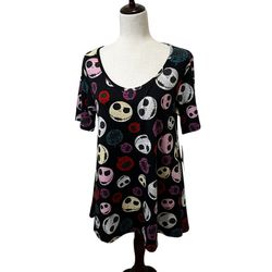 NEW Lularoe Perfect T Disney Jack Skellington Short Sleeve Top Women’s Sz Small