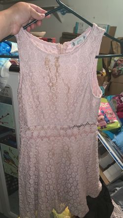 Lace pink dress