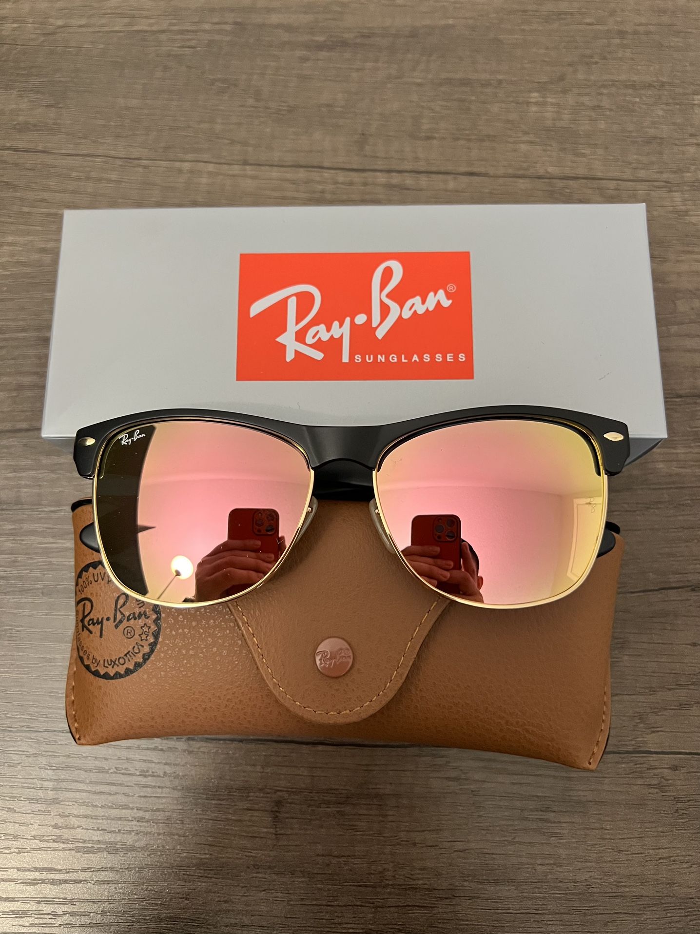 NEW Clubmaster Oversized 57mm RayBan Sunglasses with original Ray