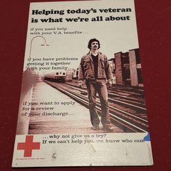 Rare Vintage Red Cross Veteran  Benefits Advertisement Poster