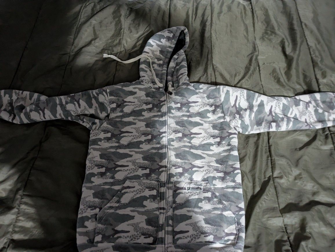 Matix Camo Large Fleece Sweater Jacket, Vintage/Collector