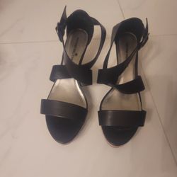 Black Strappy Wedges