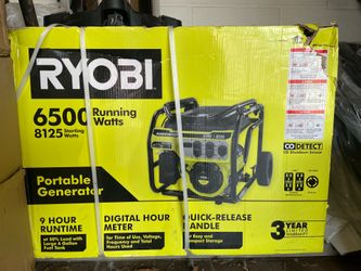 Portable generator RYOBI  6500 running wats brand new never used closed box