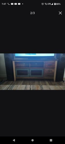 65" Solid wood tv stand.