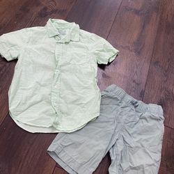Boys Green Button Shirt And Shorts Size 6/7 By Cat & Jack #5