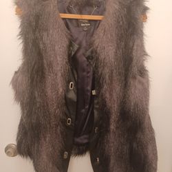 Dennis Basso Faux Fur Women's Vest Medium 