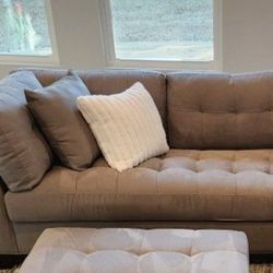 Grey Couch By Cindy Crawford "Metropolis" - Like NEW