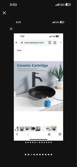 Sink Faucet Tall Bathroom Sink Faucet Single Hole Bathroom Faucet Round Body  Black  F7