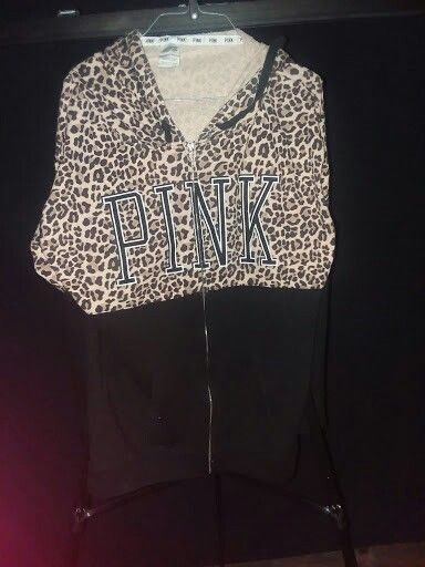 Pink by Victoria's Secret Hooded jacket Leopard print