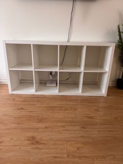 White 8-Cube Storage Shelf Unit