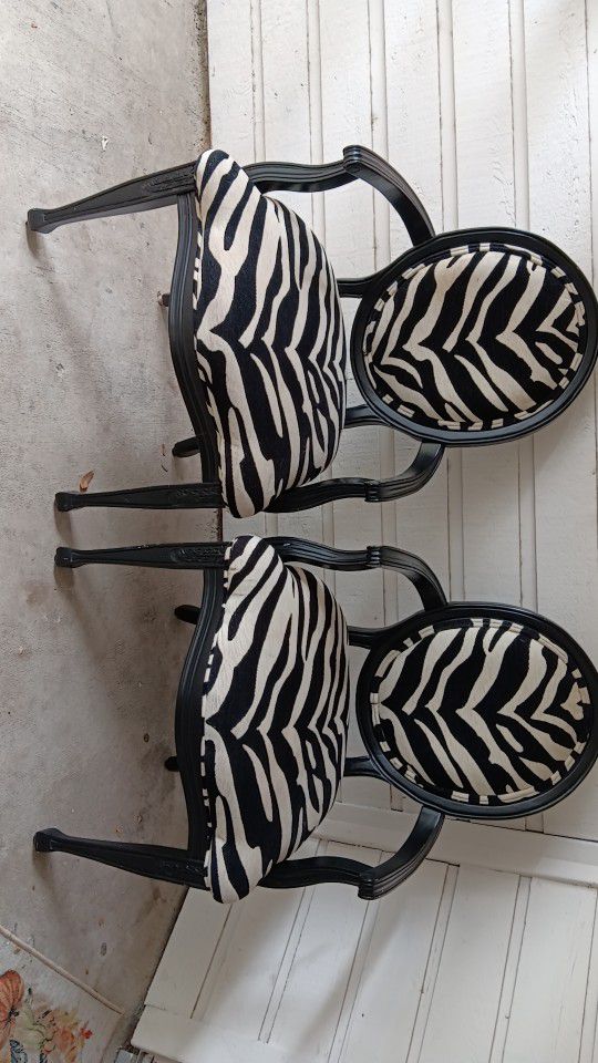 2 Stein Mart Zebra Chairs