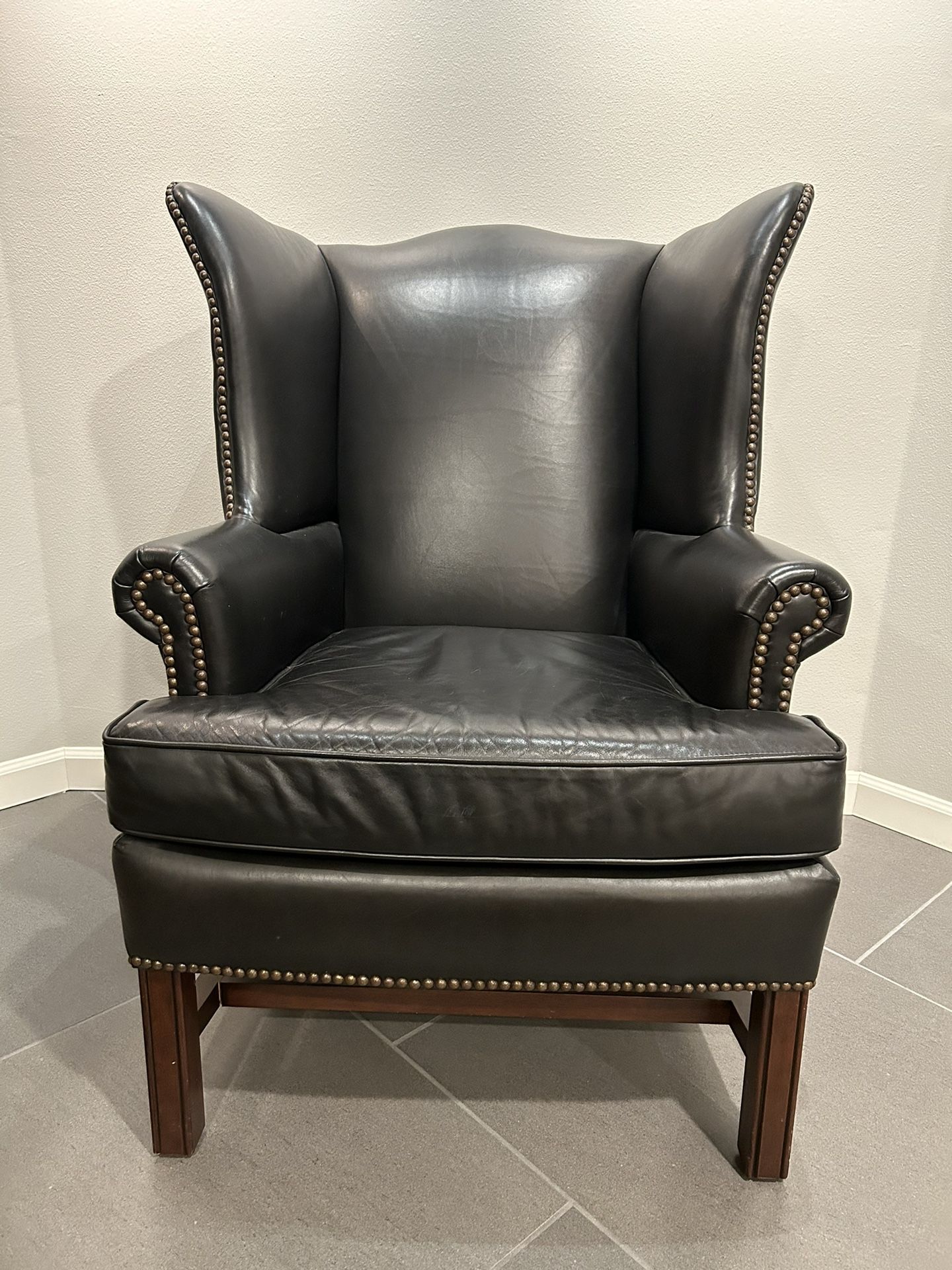 Pottery Barn Leather Wingback Chair