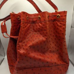 Hermes Bucket Bag, Ostrich, Vintage, Lightly Used, Great Condition