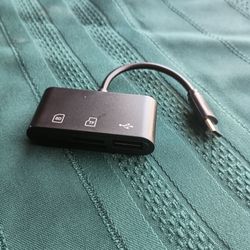 USB-C Card Reader Adapter with USB Port