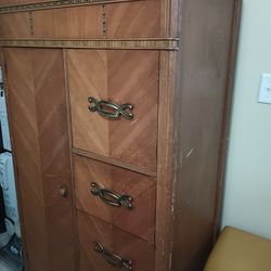 Art Deco Style Cedar Wardrobe & Vanity Set