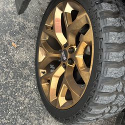 24s Gold Rims And Tires