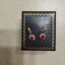 10 K Gold Earrings.  Weight Is 2.4 Grams