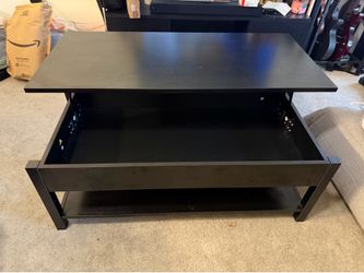Lift Top Coffee Table with Hidden Compartment and Open Shelf