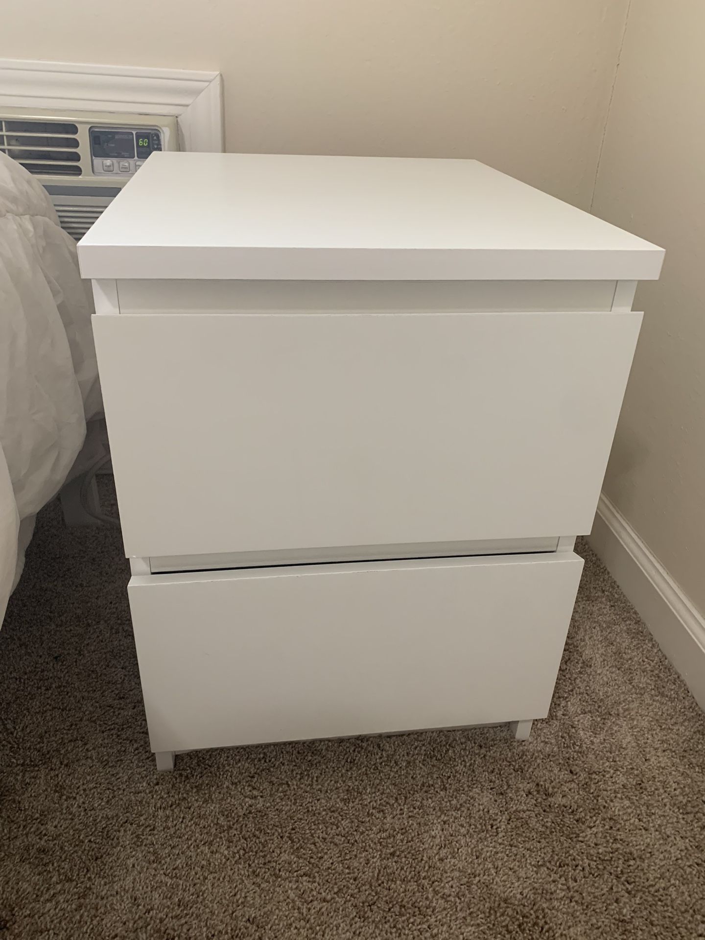 2 White IKEA Nightstands 