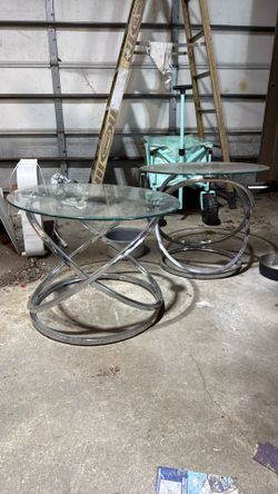 Glass / chrome end tables