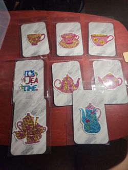 Handmade Tea Time Diamond Painting Magnet Set  - 8 Pack