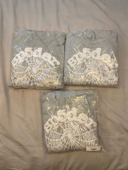 Spider Hoodie Grey White all sizes