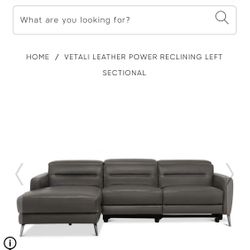 Like New 2024 VETALI LEATHER POWER RECLINING LEFT SECTIONAL