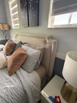 Queen Upholstered Bed Frame with Headboard