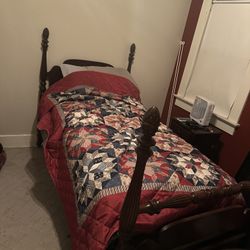 Vintage twin Bed frame W/ Mattress