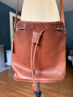 Vintage Coach brown leather bucket bag