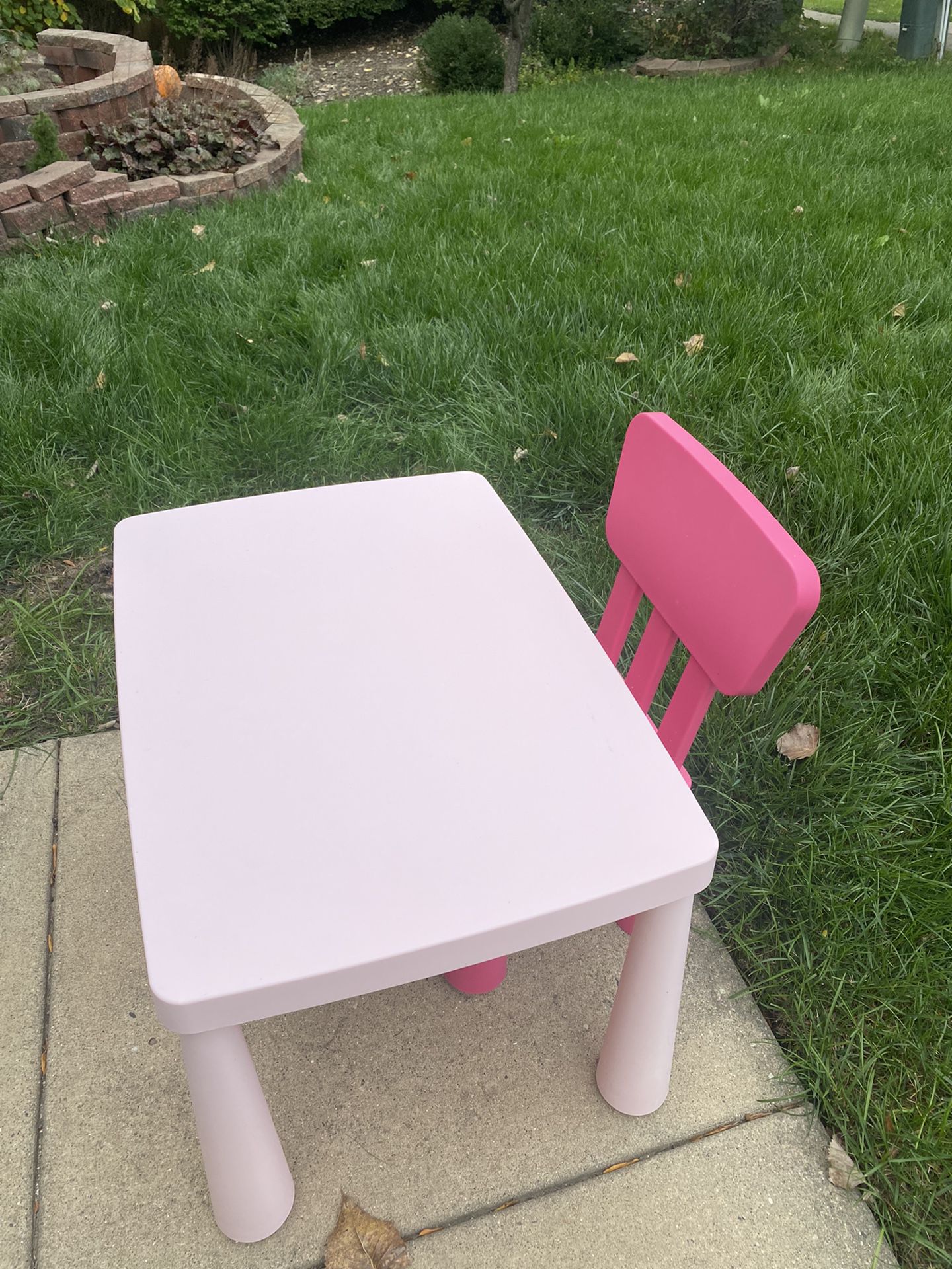 Ikea Kids Table Chair  Pink