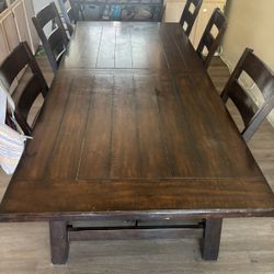 7Ft Wooden Table With Extension  (leaf)