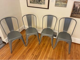 Amazon Basics Metal Dining Chairs, Dark Grey