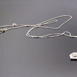 Women's 14k White Gold White & Brown Diamond Pendant on Necklace 2.9g #31302