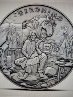 Legendary warriors Geronimo 1oz silver.