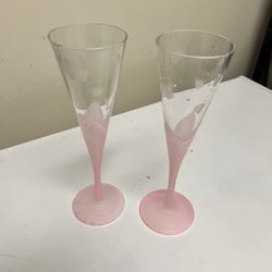 Pink Champagne Flutes 