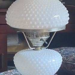 Antique Vintage Hobnail White Lantern Lamp