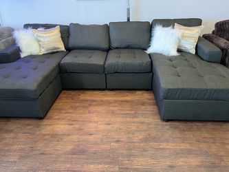 Black u shape sectional