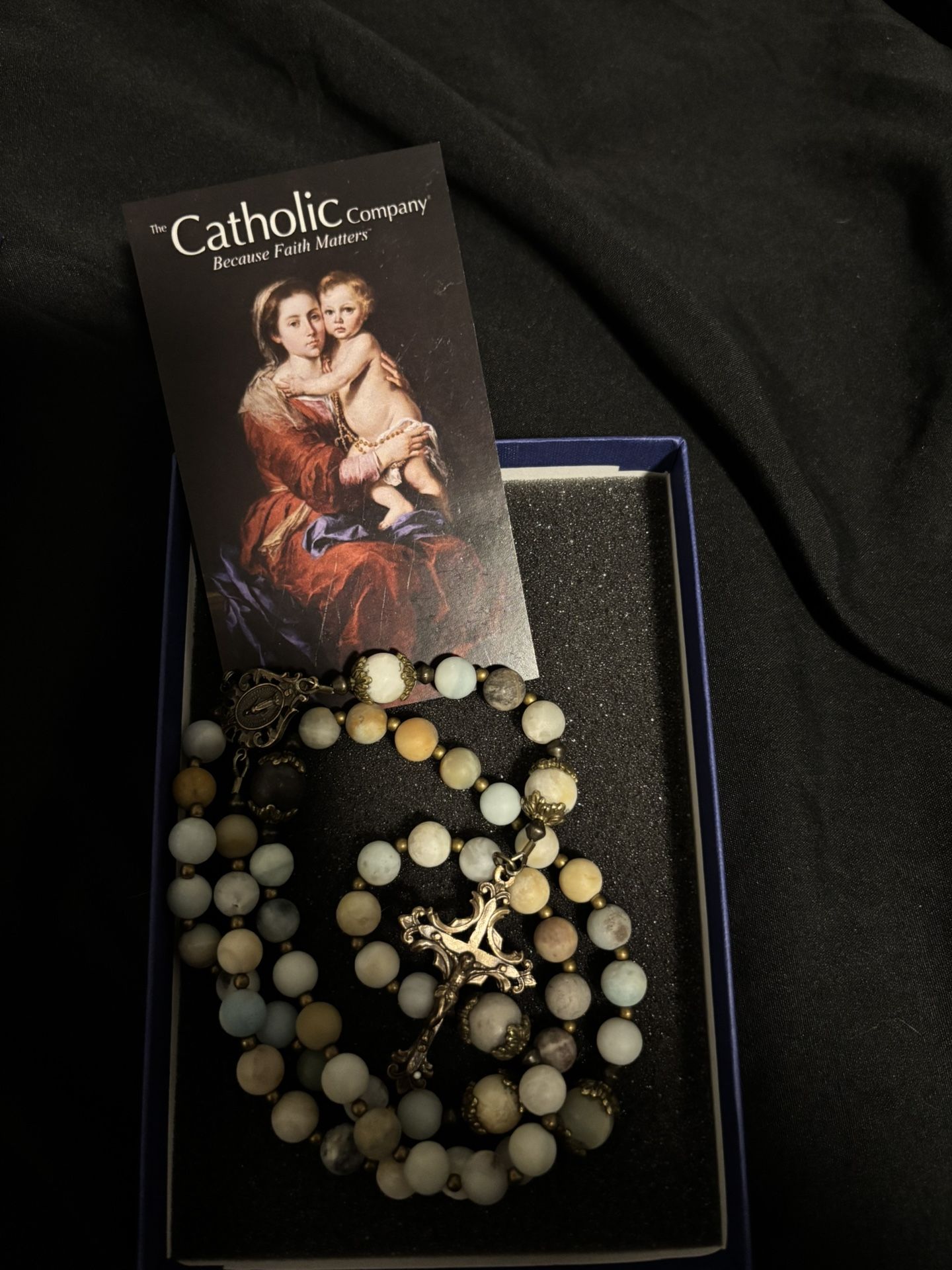 Miraculous Medal Amazonite Rosary