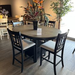 Grey/Black 5PC Dining Room Set