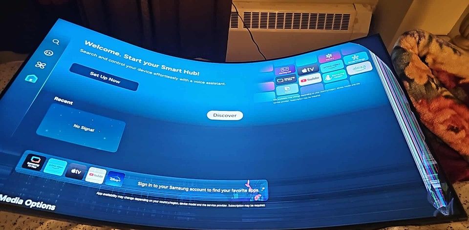 Samsung - 55" Odyssey Ark 2nd Gen. Curved 4K UHD Quantum Mini-LED FreeSync Prem Pro 1ms GTG Gaming Screen - Black- READ DESCRIPTION