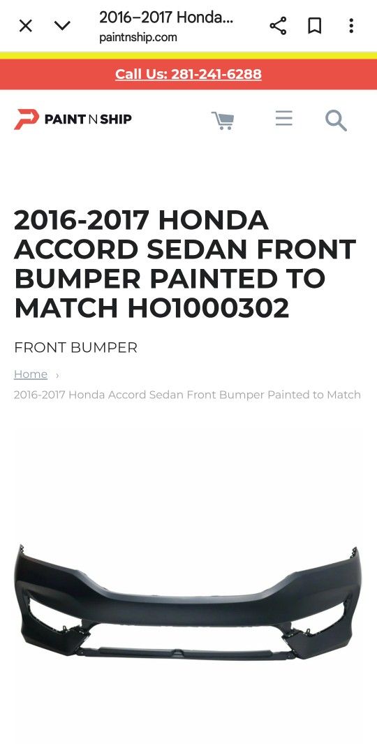 Honda Accord 2016-2017 Boomper Cover Like New 
