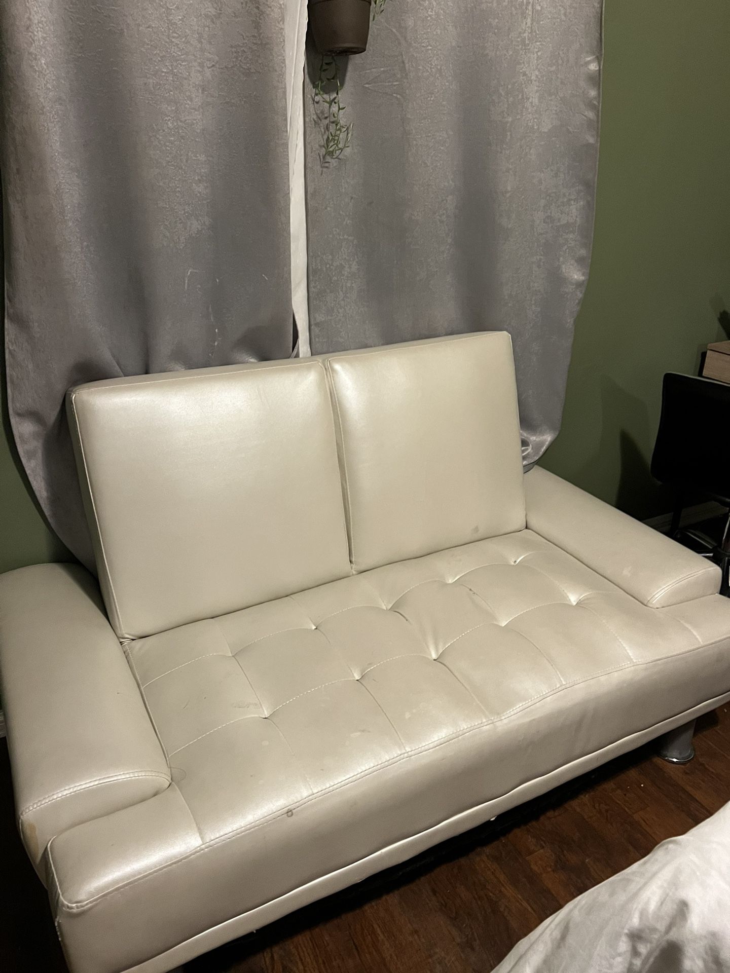 White Leather Couch 