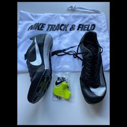 Nike Zoom Rival Sprint Black/Metallic silver w bag Men’s sz 8 NEW NO BOX