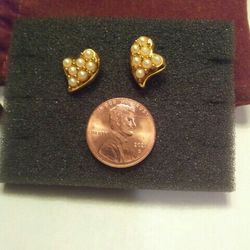 Avon Heart Pearl Earrings