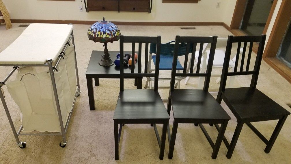 Free! Chairs, side table, laundry bins